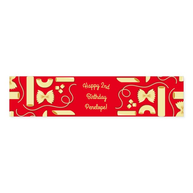 Noodles Pasta Kid 1st Birthday Party Italian Napkin Bands (Unfolded)