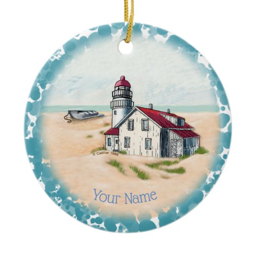 Noon Lighthouse Ceramic Ornament
