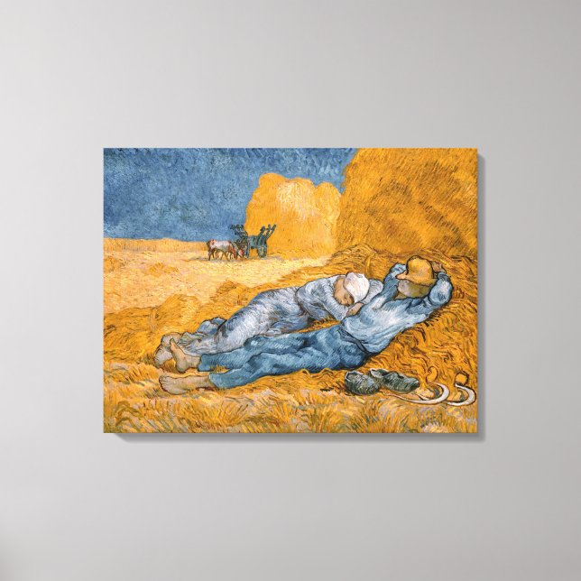 Noon – Rest from Work by Vincent Van Gogh Canvas Print (Front)