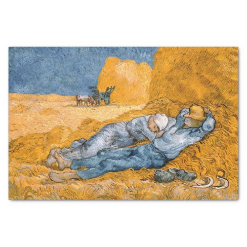 Noon rest from work by Vincent Van Gogh  Tissue Paper