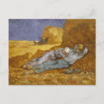 Noon Rest from Work (Millet) Van Gogh Fine Art Postcard<br><div class="desc">Rest from Work (after Millet), Vincent van Gogh. Oil on canvas, 73 x 91 cm. Paris, Musée d'Orsay. F 686, JH 1881 Vincent Willem van Gogh (30 March 1853 – 29 July 1890) was a Dutch Post-Impressionist artist. Some of his paintings are now among the world's best known, most popular...</div>