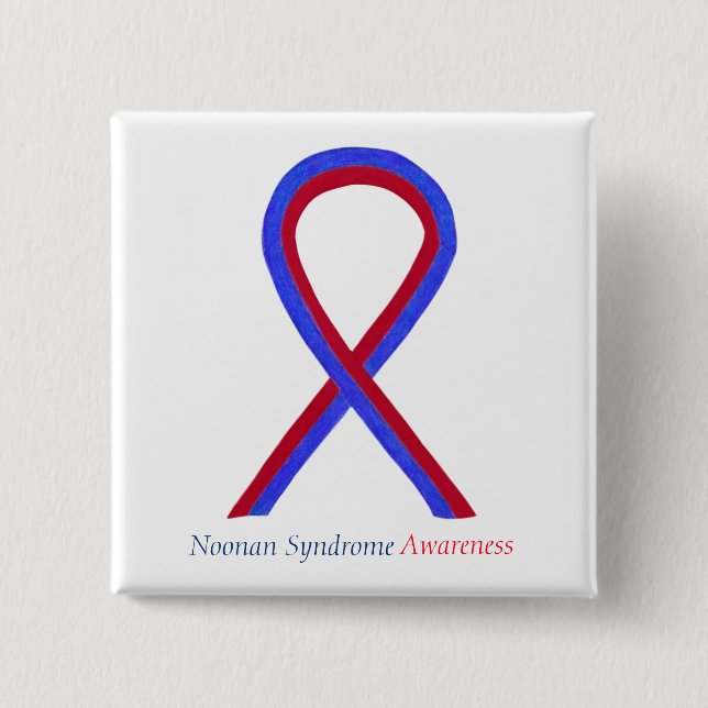 Noonan Syndrome Awareness Ribbon Pin Buttons (Front)