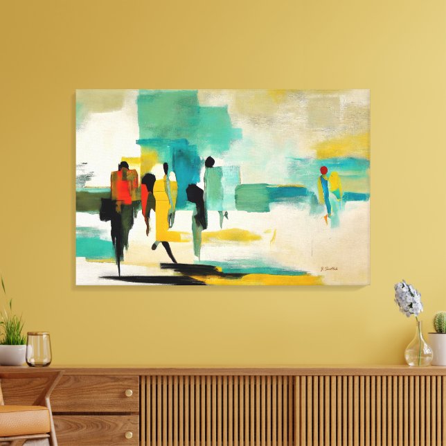 Noontide Vibrance – Abstract Figures Canvas Print (Insitu(LivingRoom))