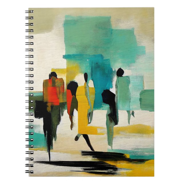 Noontide Vibrance – Abstract Figures Notebook (Front)