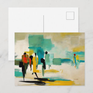 Noontide Vibrance – Abstract Figures Postcard