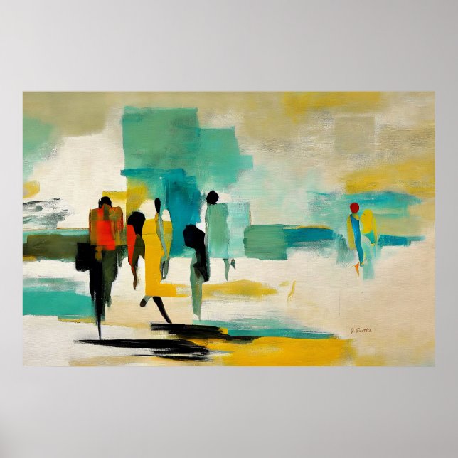 Noontide Vibrance – Abstract Figures Poster (Front)