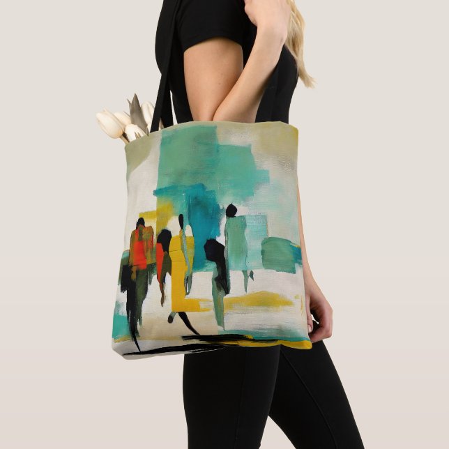 Noontide Vibrance – Abstract Figures Tote Bag (Close Up)