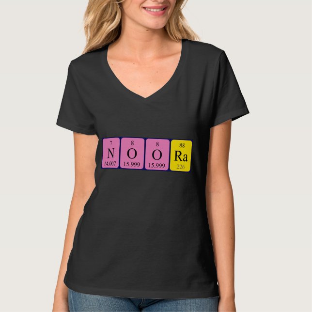 Noora periodic table name shirt (Front)