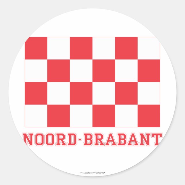 Noord-Brabant Flag with name Classic Round Sticker (Front)