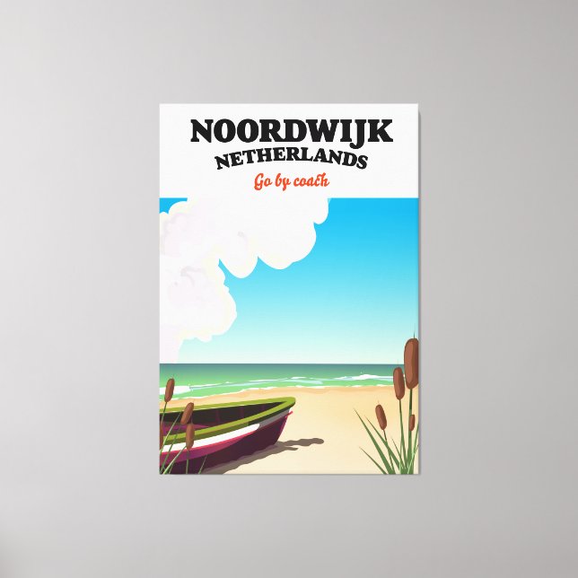 Noordwijk Netherlands travel poster Canvas Print (Front)