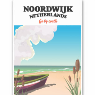 Noordwijk Netherlands travel poster Sticker