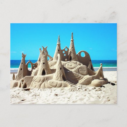 Noosa Beach Sandcastle Postcard