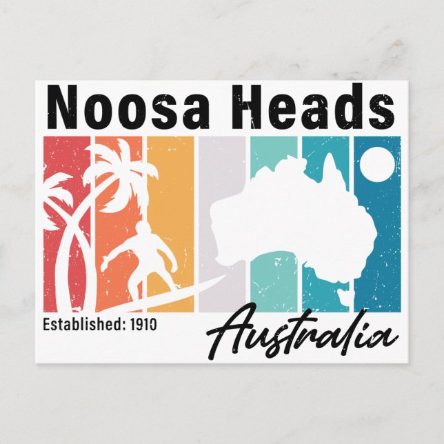 Noosa Heads Australia Vintage Retro Souvenirs 80s Postcard (Front)