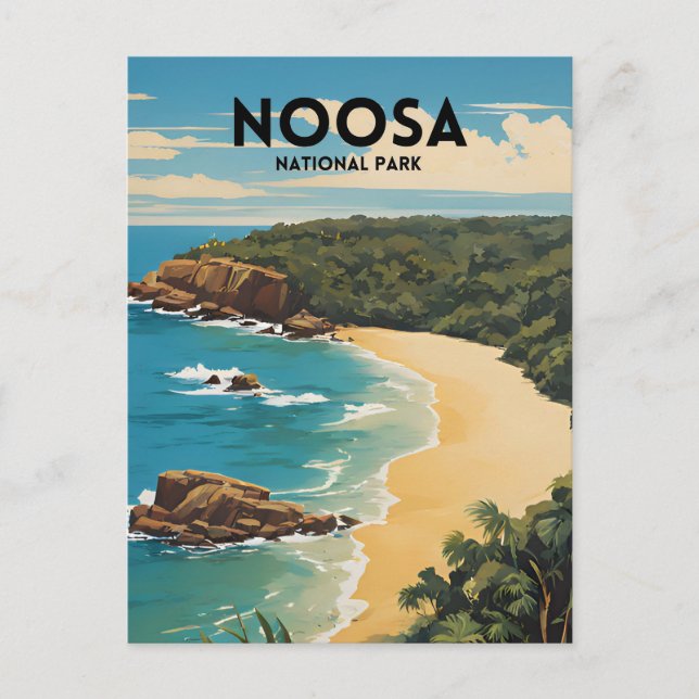 Noosa National Park Traditional Travel Poster Postcard (Front)