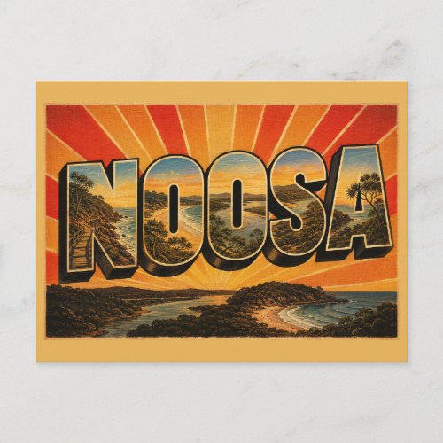 Noosa Queensland Australia Coastal Resort Vintage Postcard