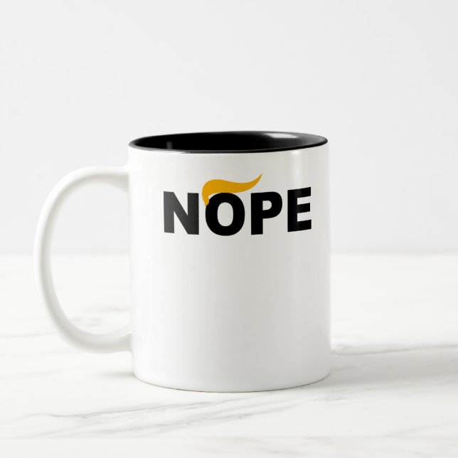 NOPE ANTI-TRUMP Two-Tone COFFEE MUG (Left)