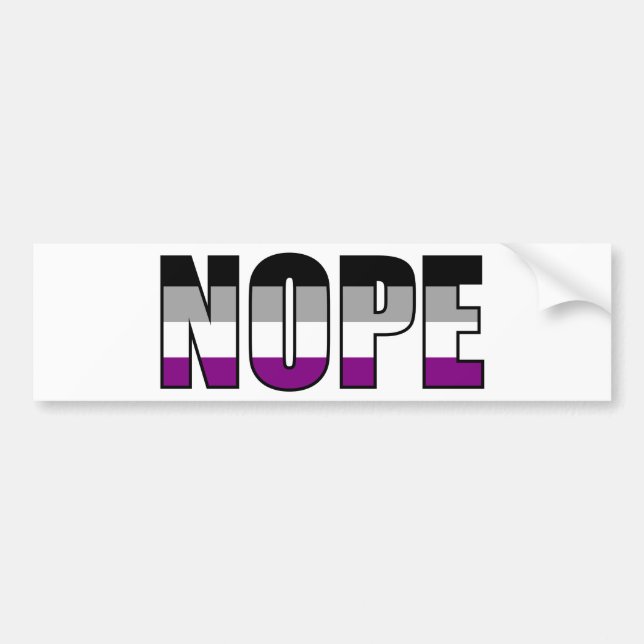 Nope Asexual Pride Flag Ace Pride Bumper Sticker (Front)