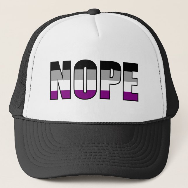 Nope Asexual Pride Flag Ace Pride Trucker Hat (Front)
