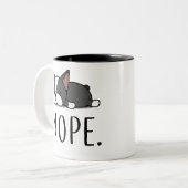 Nope Boston Terrier Two-Tone Coffee Mug (Front Left)