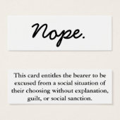 Nope! Cards (Front & Back)