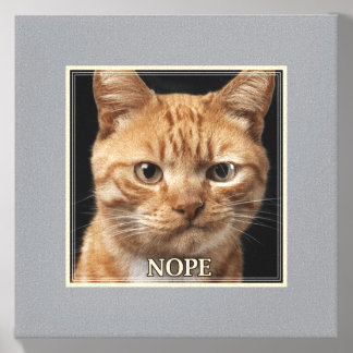 Nope Cat Canvas Photo Tile