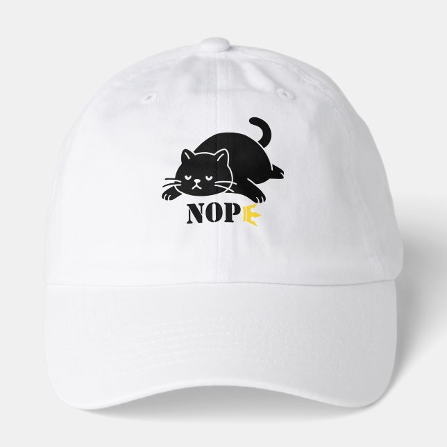NOPE Cat Funny for Cat Lovers Hat (Front)