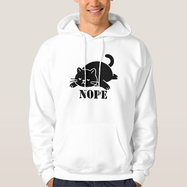 NOPE Cat Funny for Cat Lovers Hoodie (Front)
