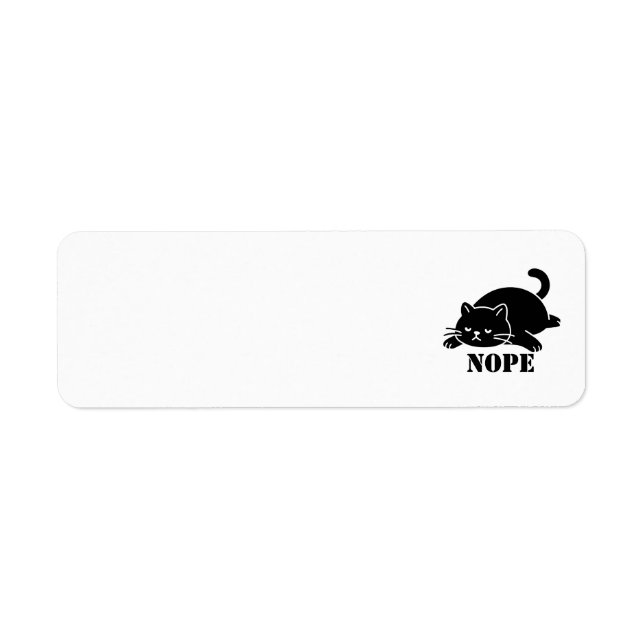 NOPE Cat Funny for Cat Lovers Label (Front)