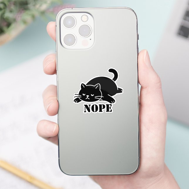 NOPE Cat Funny for Cat Lovers Sticker (Phone)