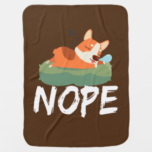 Nope - Corgi Baby Blanket