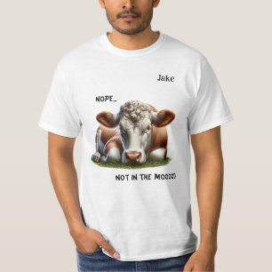 "Nope..." Cow Pun Customizable Men's T-Shirt