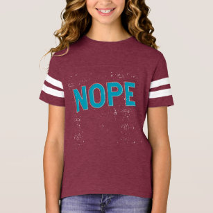 NOPE   Distressed Sarcasm Typography in Blue  T-Shirt