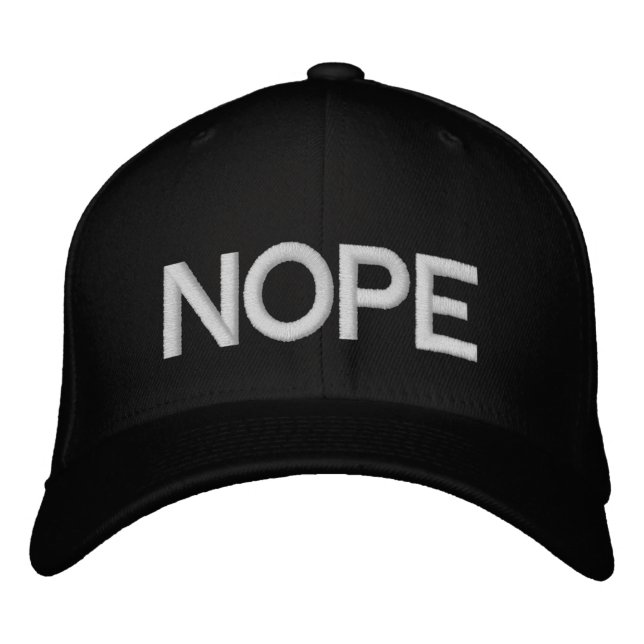 Nope Embroidered Baseball Cap (Front)