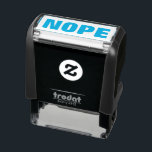 NOPE Funny Meme Simple Typography Cute Humorous Self-inking Stamp<br><div class="desc">Nope Funny Sarcasm Humor Self Inking Stamp - Text can be customized. Your choice of ink color. Simple modern minimalist design gets right to the point. Sarcastic inspirational / motivational satire quote makes a funny office gag gift for coworker, employee, boss, secretary, administrative assistant, office manager, teacher, etc. Add some...</div>