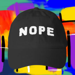 NOPE Funny Statement Black Hat   White Text