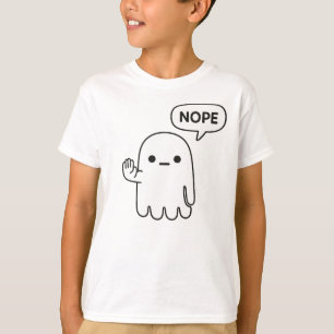 Nope Ghost Funny Minimal Kids T-Shirt