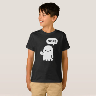 Nope Ghost Funny Minimal Kids T-Shirt