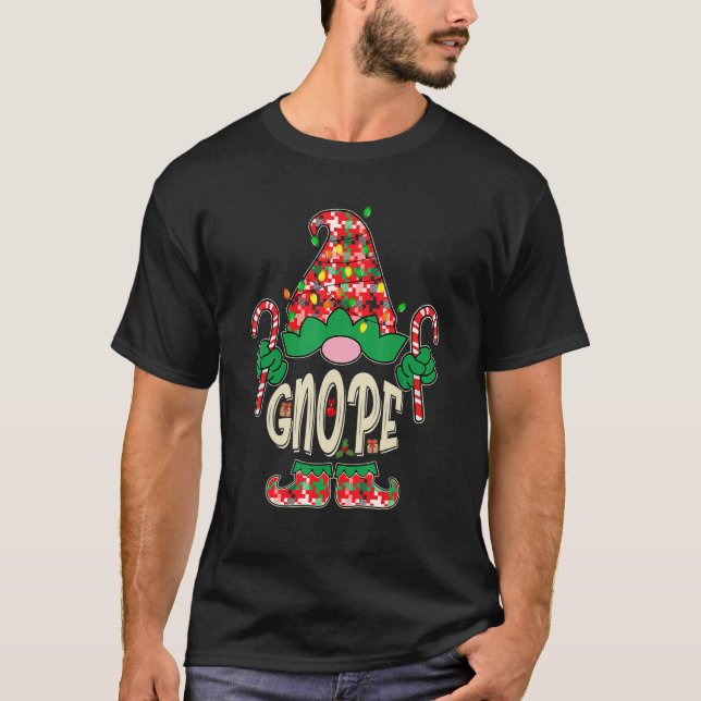 Nope Gnope Tomte Garden Gnome Scandinavian Sweden T-Shirt (Front)