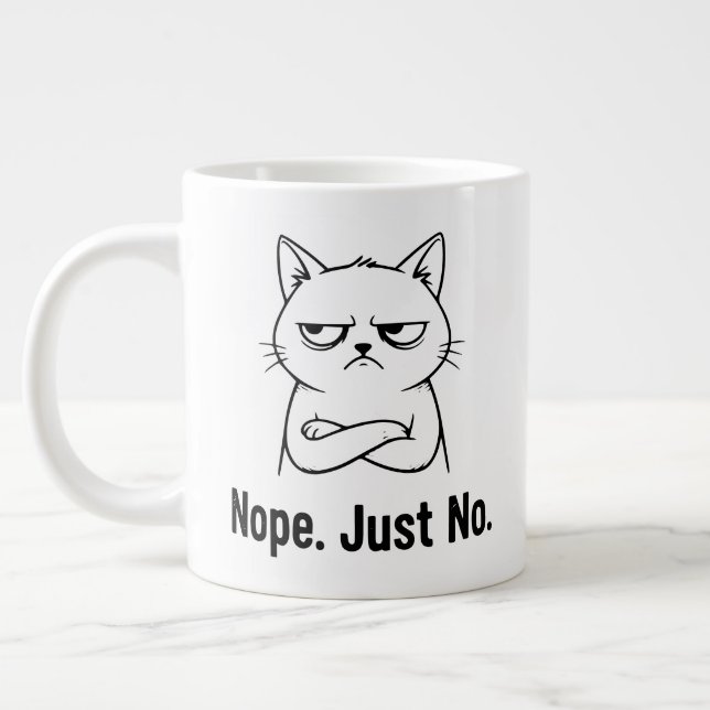 Nope Just No Cat – Funny Coffee Cup for Cats lover (Left)