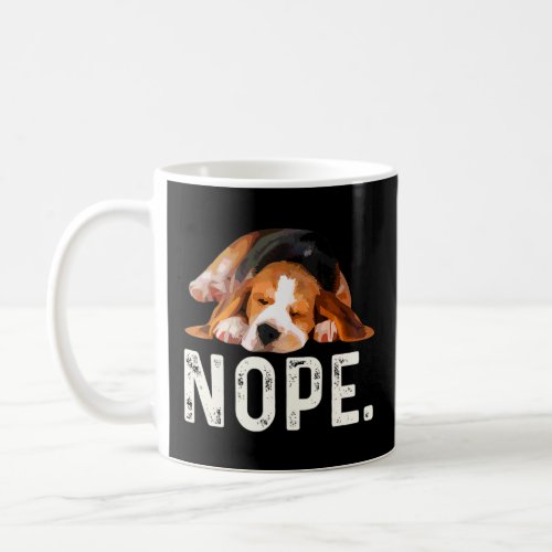 Nope Lazy Beagle Dog  Coffee Mug