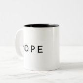 NOPE Modern Trendy Typography Two-Tone Coffee Mug (Front Left)