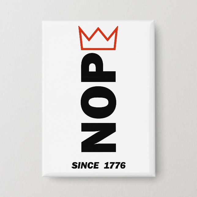  NOPE. No Kings. Button (Front)