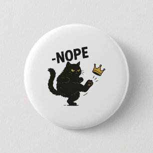 Nope No Kings In America Black Cat Pro Democracy S Button