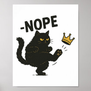 Nope No Kings In America Black Cat Pro Democracy S Poster