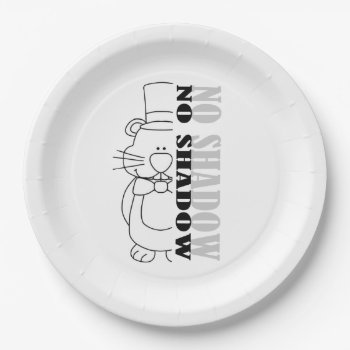 Nope...no Shadow! Groundhog Day Party Paper Plate by ZazzleHolidays at Zazzle