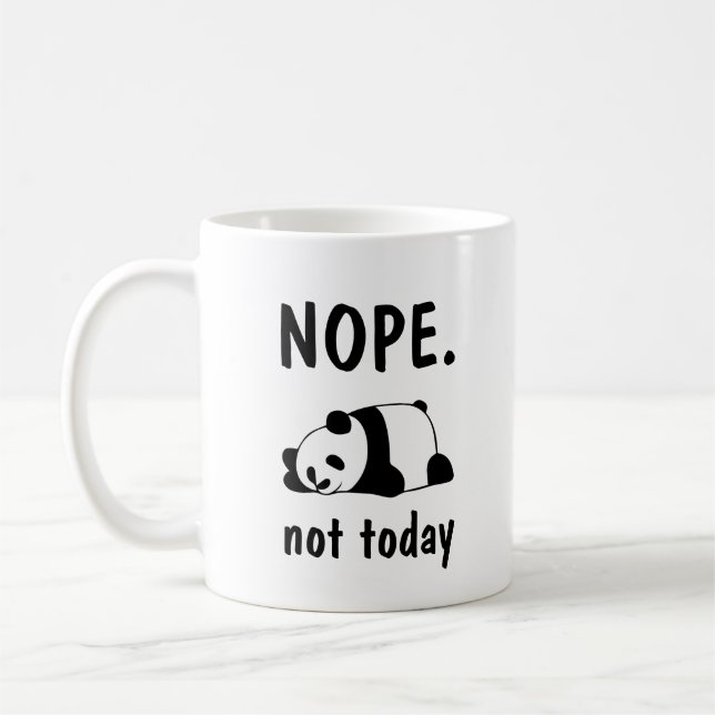 Nope Not Today Lazy Panda Tee Coffee Mug (Left)