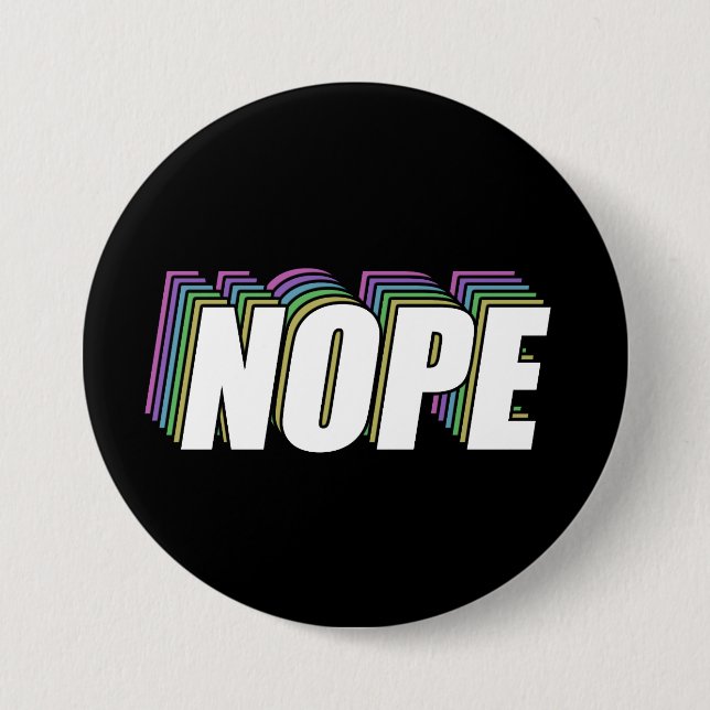 NOPE Projected Layered Rainbow Button (Front)
