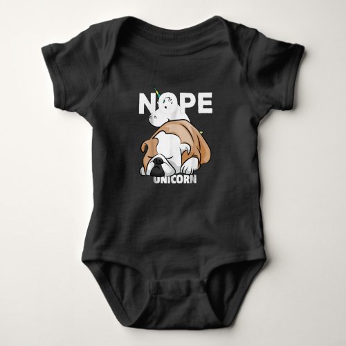 Nope Sleeping Bulldog Gifts For Bulldog Dad Mom Baby Bodysuit