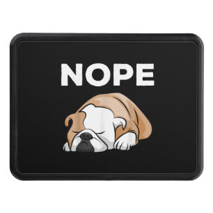 Nope Sleeping Bulldog Gifts For Bulldog Dad Mom Hitch Cover