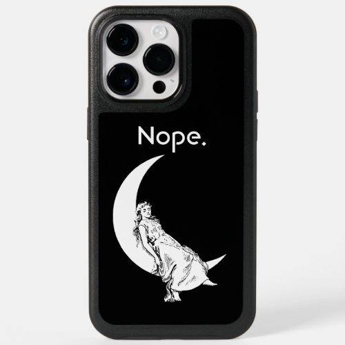 Nope Sleeping Girl on Moon Bratty Queen Funny OtterBox iPhone 14 Pro Max Case